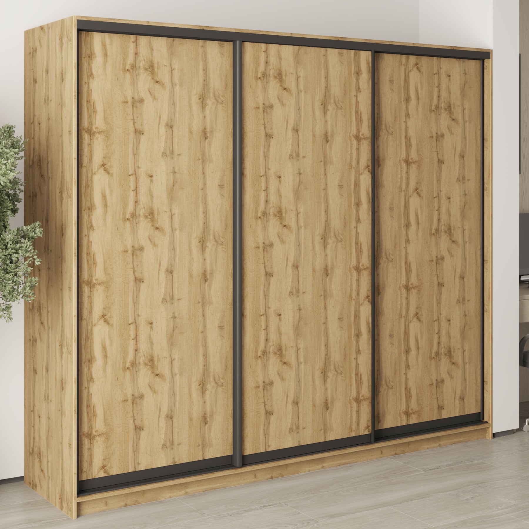 Шкаф-купе трехдверный Mebel Star Комбо BG MBS-9034 240х45х210 см Дуб тахо (1009023)