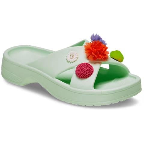 Шлепанцы Crocs Classic Wildflower Cross Strap р. 37-38 Jade Tint (27321239) - фото 5
