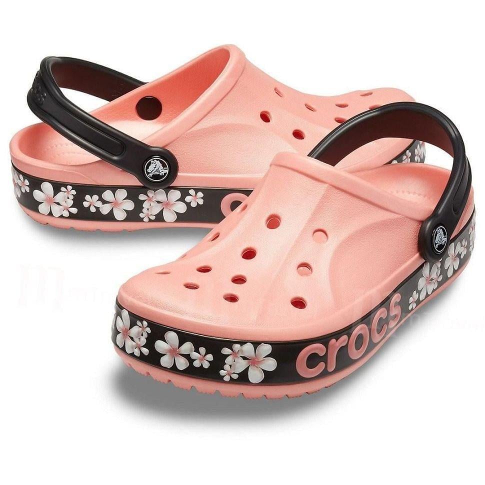 Сабо жіночі Crocs Bayaband Clog Melon Floral р. 37-38 Пудровий (12577)