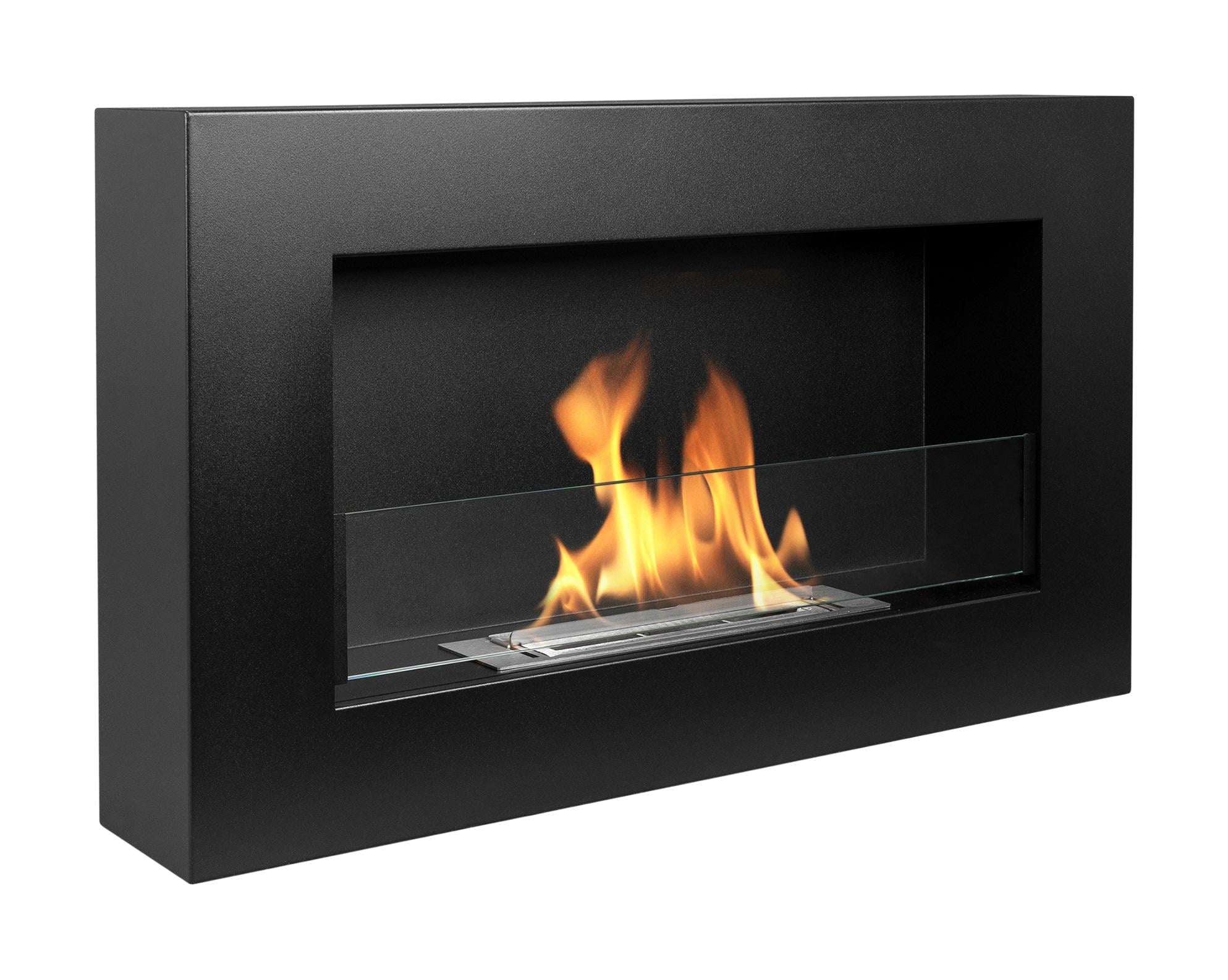 Биокамин GMT 650х400 мм BOX Черный матовый со стеклом