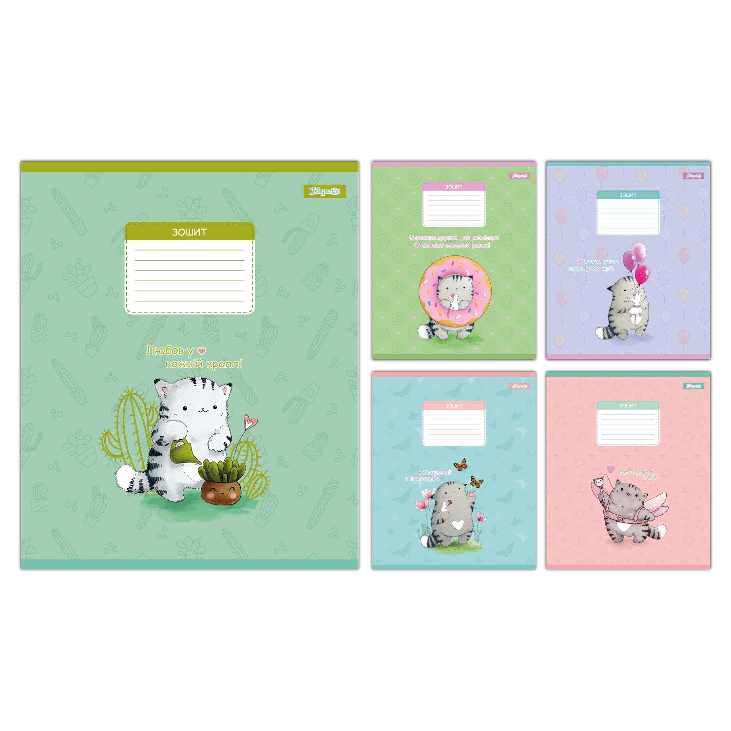 Набор тетрадей школьных 1Март Meow Cat А5/12 линия 25 шт. (768149)
