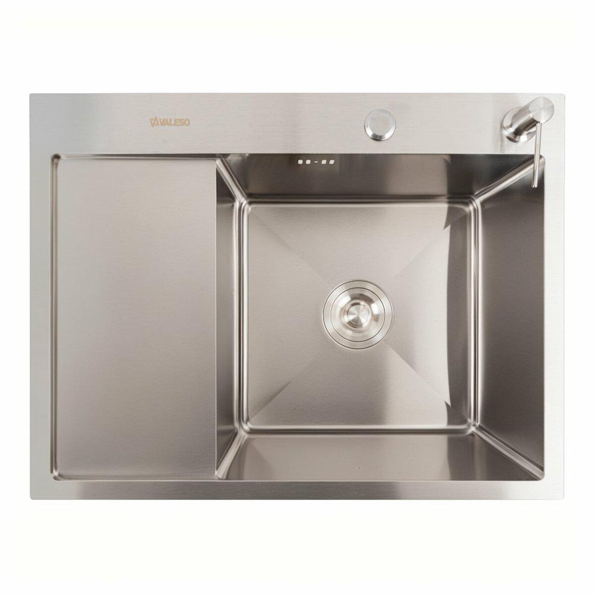 Мийка Valeso Handmade нержавіюча сталь із змішувачем FC-1 з висувною лійкою 65x50 см (132413) - фото 4 Мийка Valeso Handmade нержавіюча сталь із змішувачем FC-1 з висувною лійкою 65x50 см (132413) - фото 4