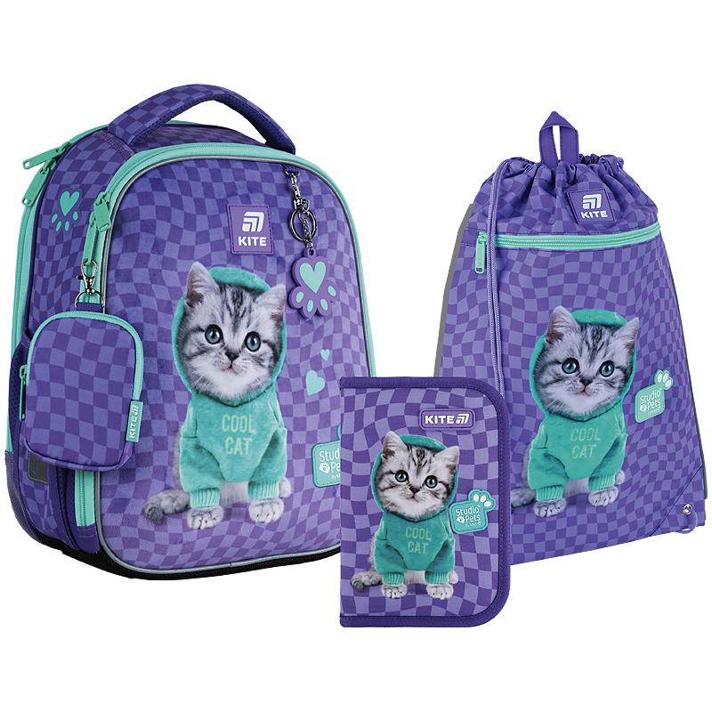 Школьный набор KITE Education Studio Pets SET_SP25-555S-2 рюкзак/пенал/сумка