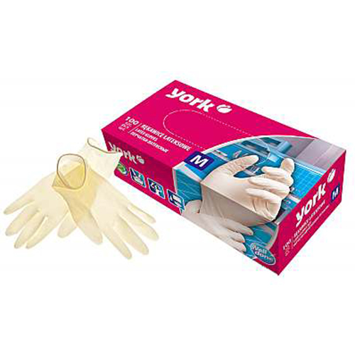 Рукавиці разові латексні York M 100 шт.