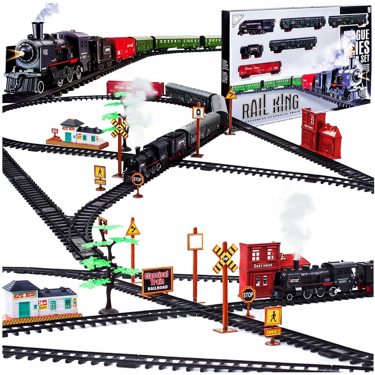 Дитяча залізниця Doris Rail King Train з трасою/локомотивом/димом/вагонами XXL 7 м (2815878973)