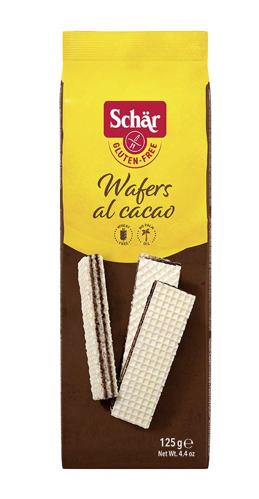 Вафлі без глютену Dr. Schar Wafers al cacao з какао 125 г (8008698001882)