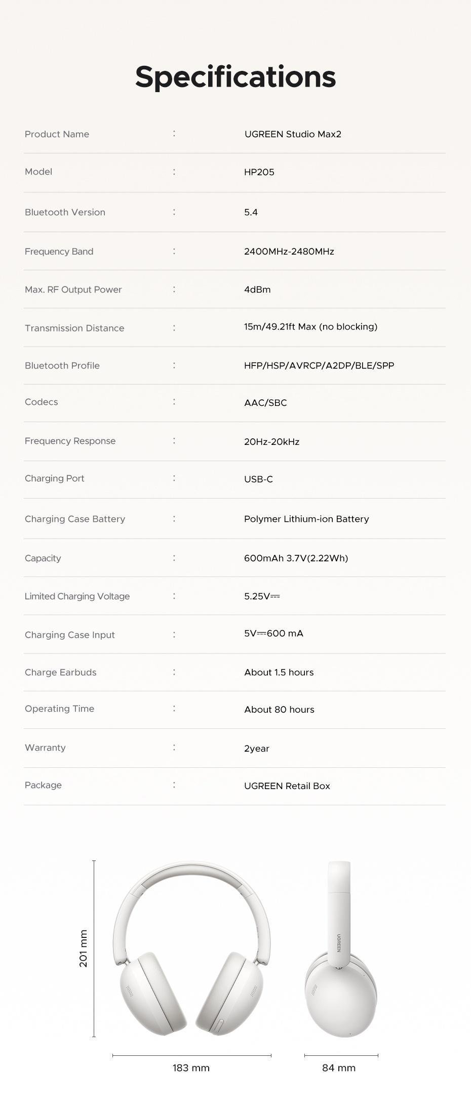 Навушники бездротові Ugreen повнорозмірні Bluetooth 5.4 40 мм Чорний (29516546) - фото 10 Навушники бездротові Ugreen повнорозмірні Bluetooth 5.4 40 мм Чорний (29516546) - фото 10