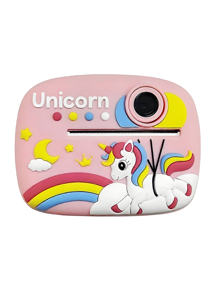 Фотоапарат миттєвого друку дитячий Єдиноріг USB Full HD з відео та термопапером 2,4" 12 мП Рожевий (5068766627) - фото 1