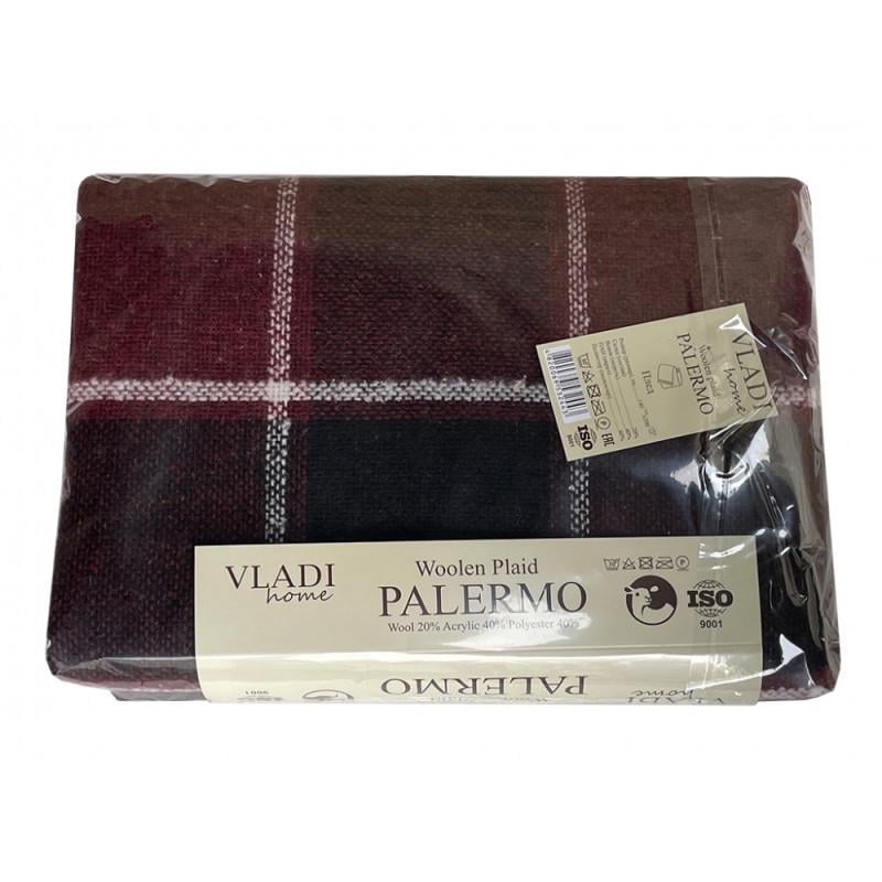 Плед шерстяной Vladi Палермо No7 Sofa 140х200 см полуторный Белый