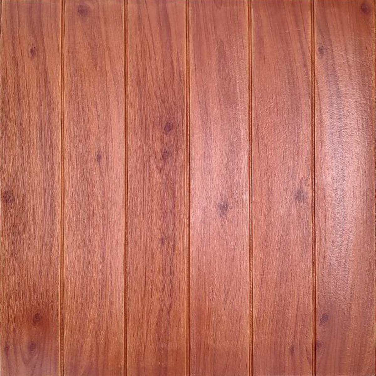 Панель самоклеящаяся 3D Sticker Wall SW-00001390 под дерево 700x700x4 мм Бордовый