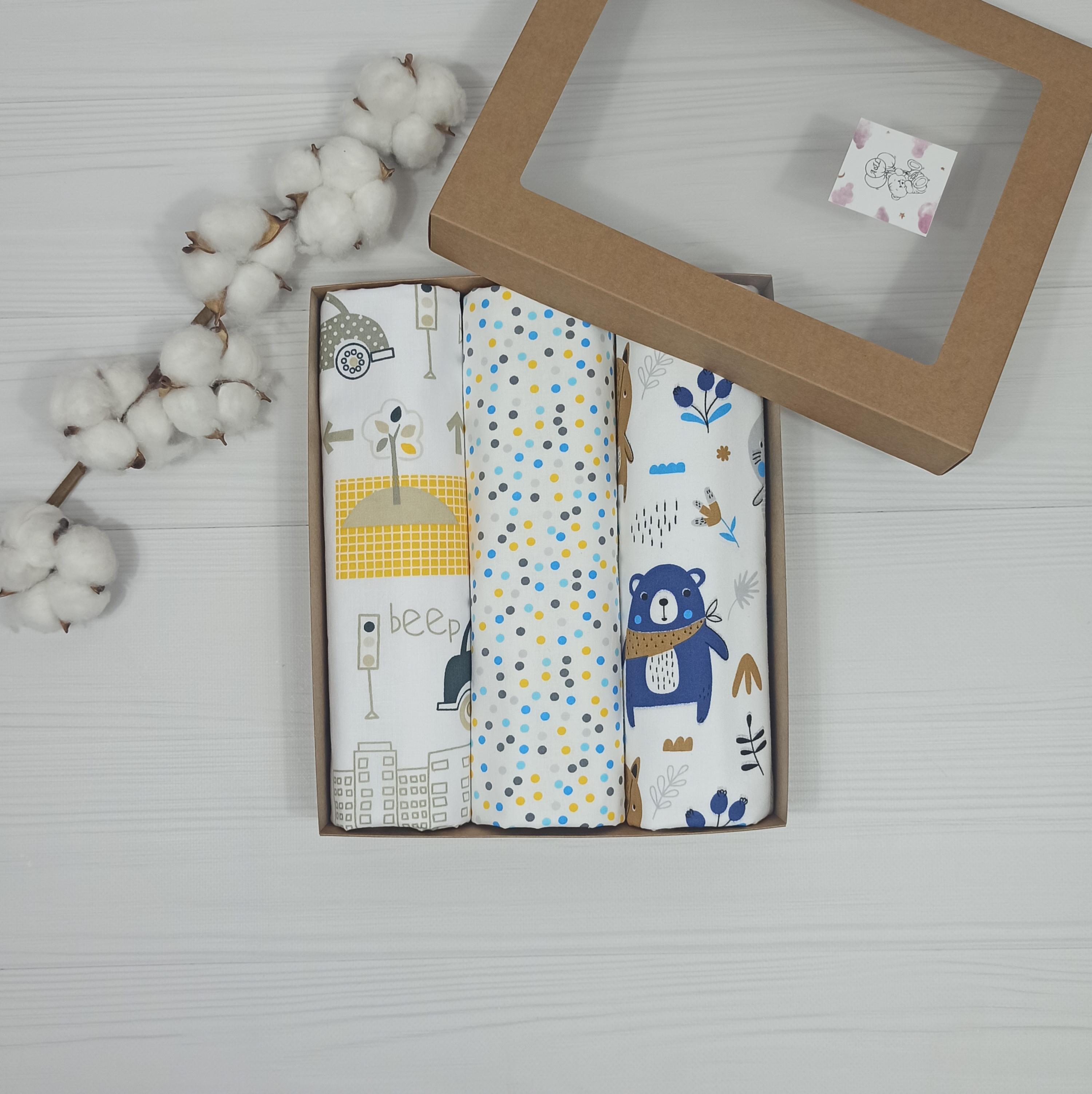Пеленки детские a.l.babybox Горох патриотический №2 50х80 см 3 шт. (NA 18170044)