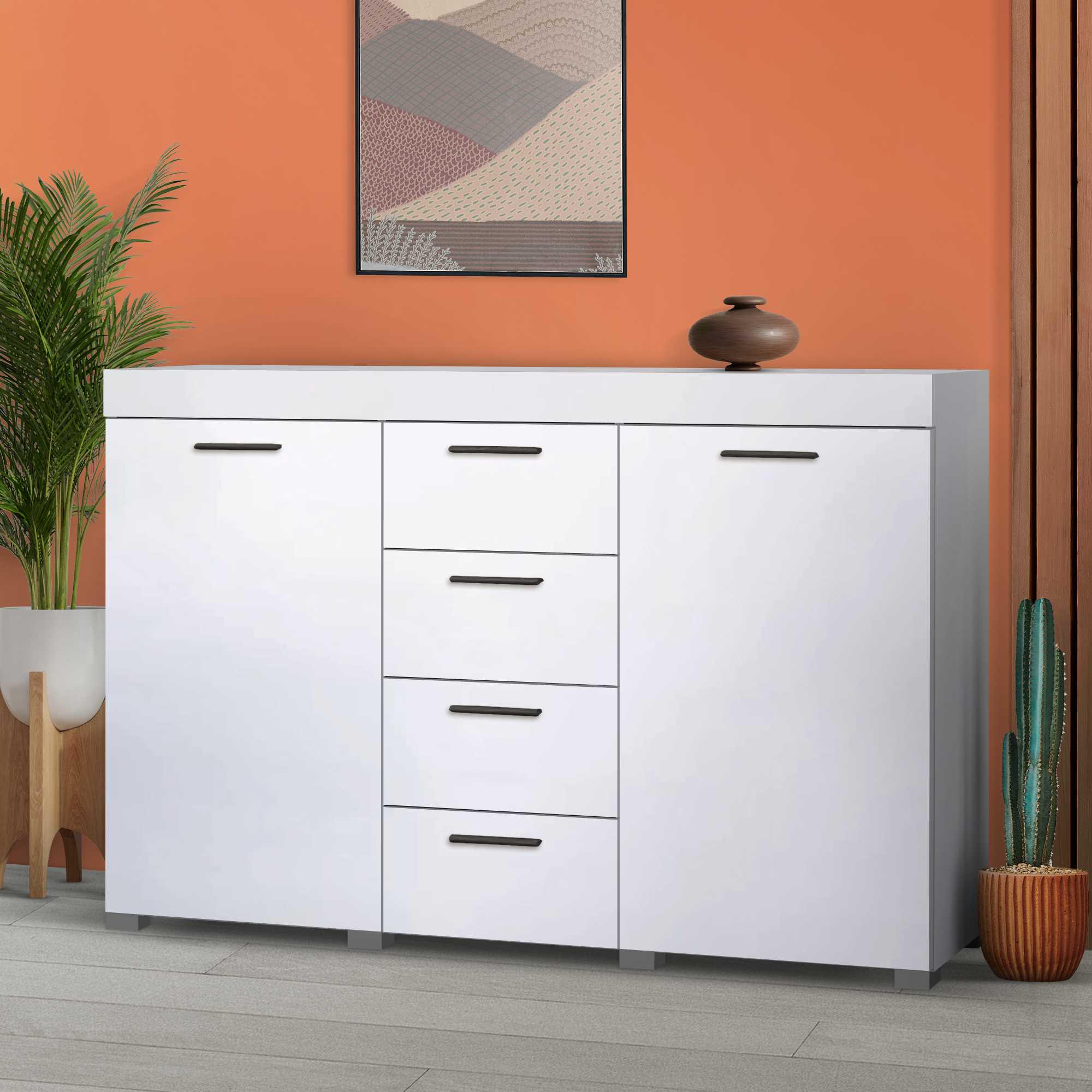 Комод з двома тумбами та висувними шухлядами Білий (О-7а) - фото 3 Комод з двома тумбами та висувними шухлядами Білий (О-7а) - фото 3