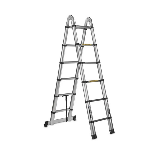 Лестница телескопическая StandHeiz DT160 1,6х1,6 м алюминиевые двусторонние до 180 кг (37284533)