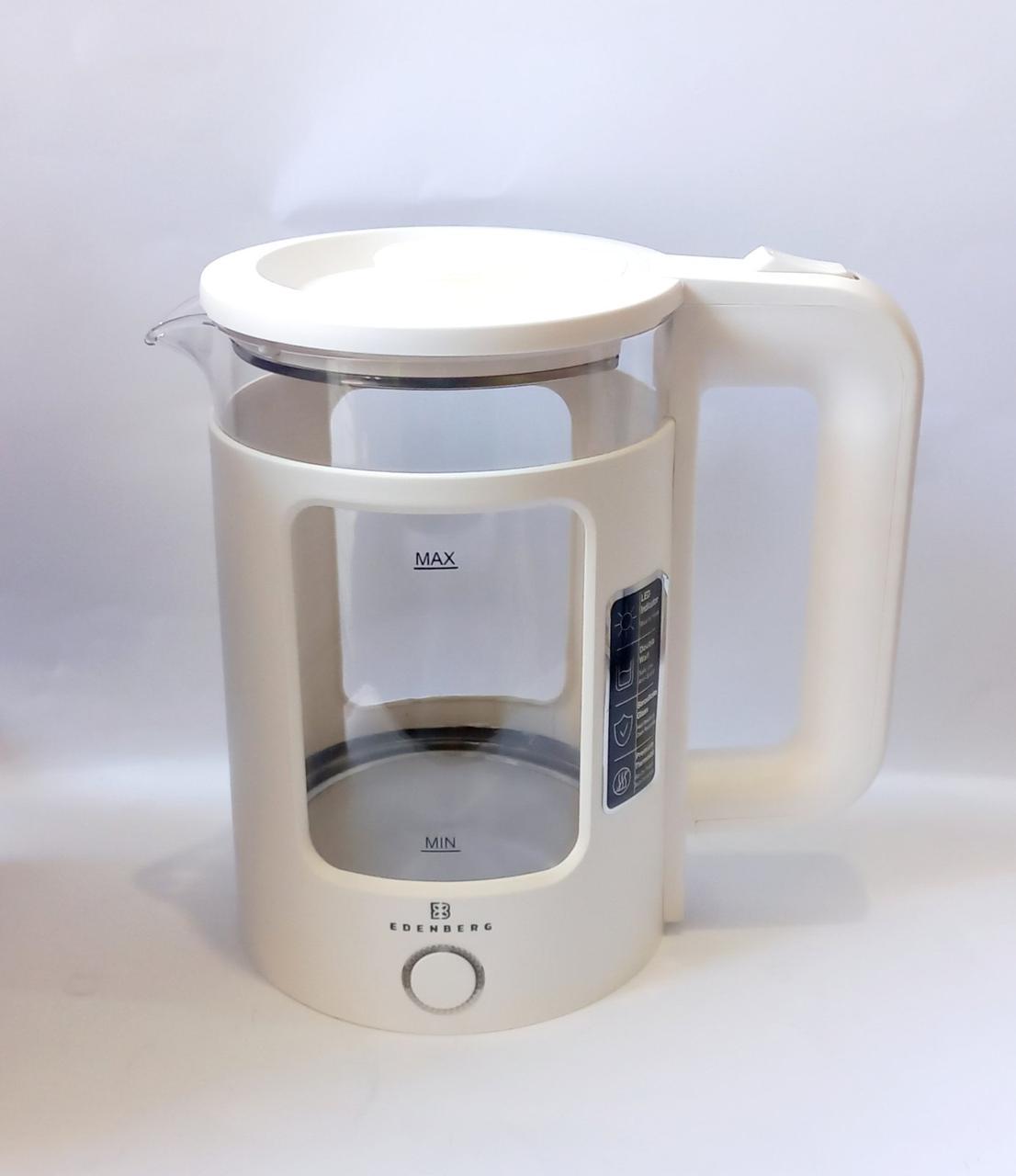 Чайник електричний скляний Edenberg з підсвіткою (EB-83558) - фото 7 Чайник електричний скляний Edenberg з підсвіткою (EB-83558) - фото 7