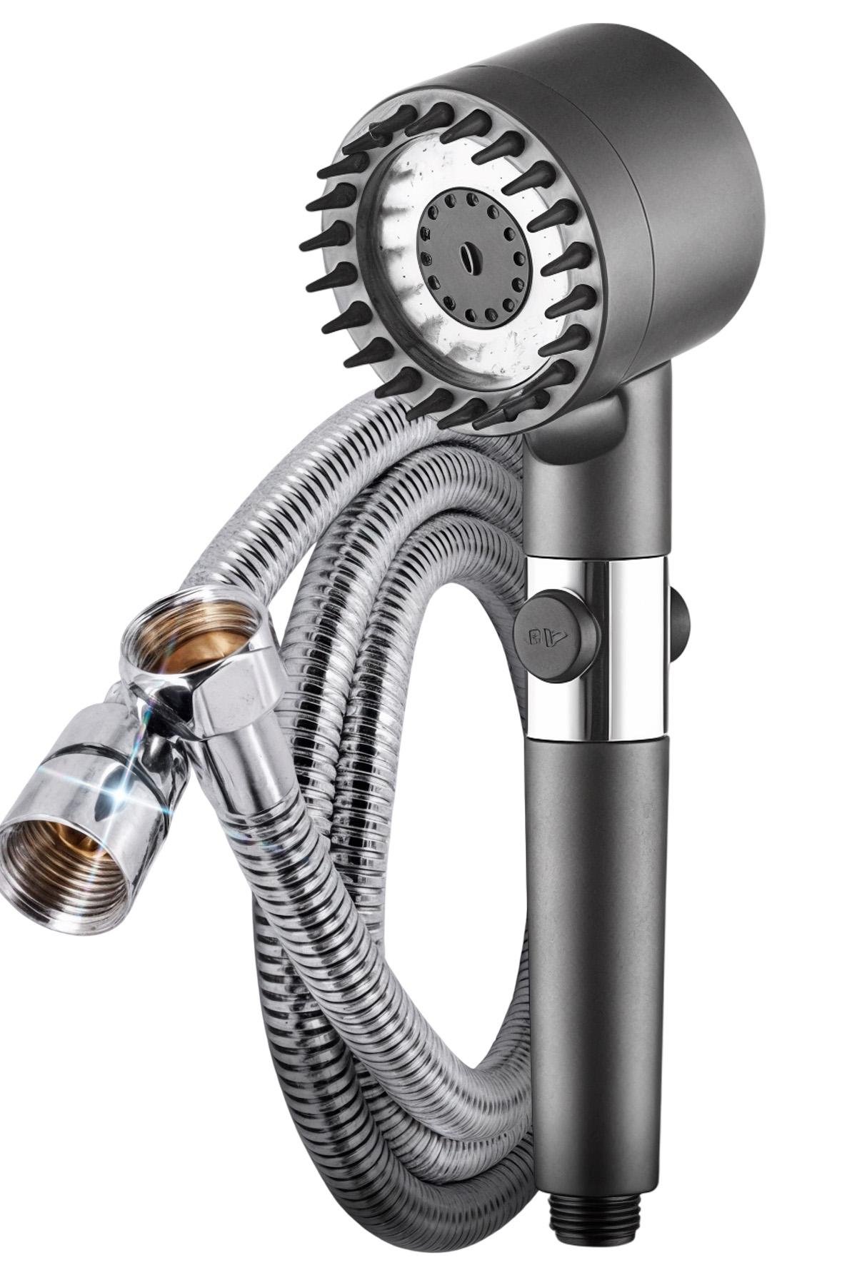 Душевый набор BRS воронка для душа массажная водосберегающая 3 режима/шланг для душа 1,5 м нержавеющая сталь (533291449) - фото 1