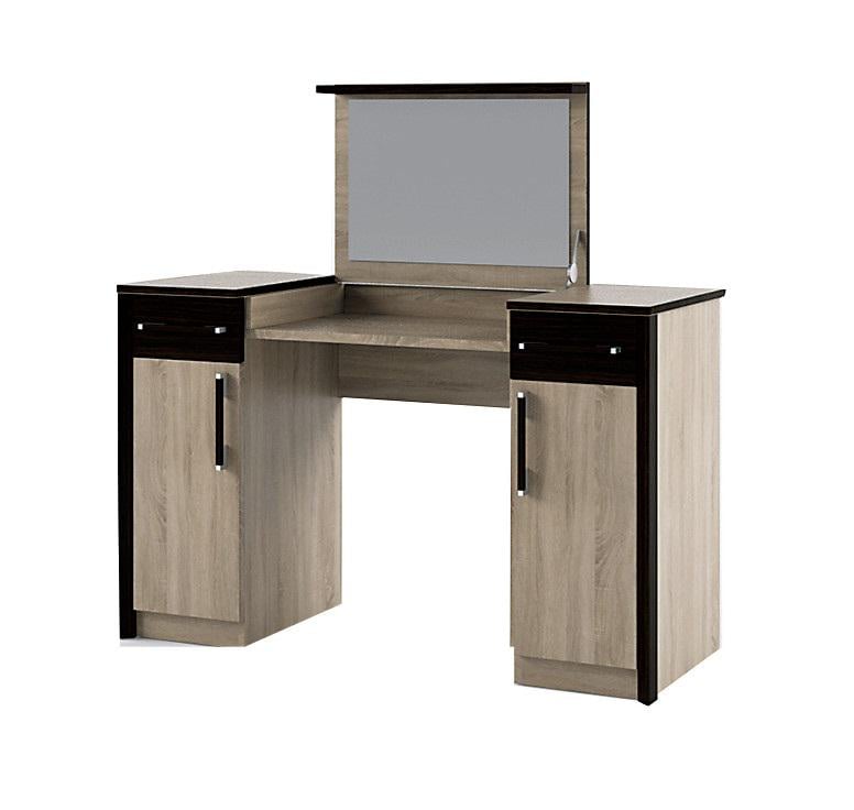 Спальный гарнитур SOKME Скарлет 3 ДСП шкаф 3Д/стол туалетный/двухспальная кровать 160x200 см Дуб сонома/Венге магия - фото 2 Спальный гарнитур SOKME Скарлет 3 ДСП шкаф 3Д/стол туалетный/двухспальная кровать 160x200 см Дуб сонома/Венге магия - фото 2