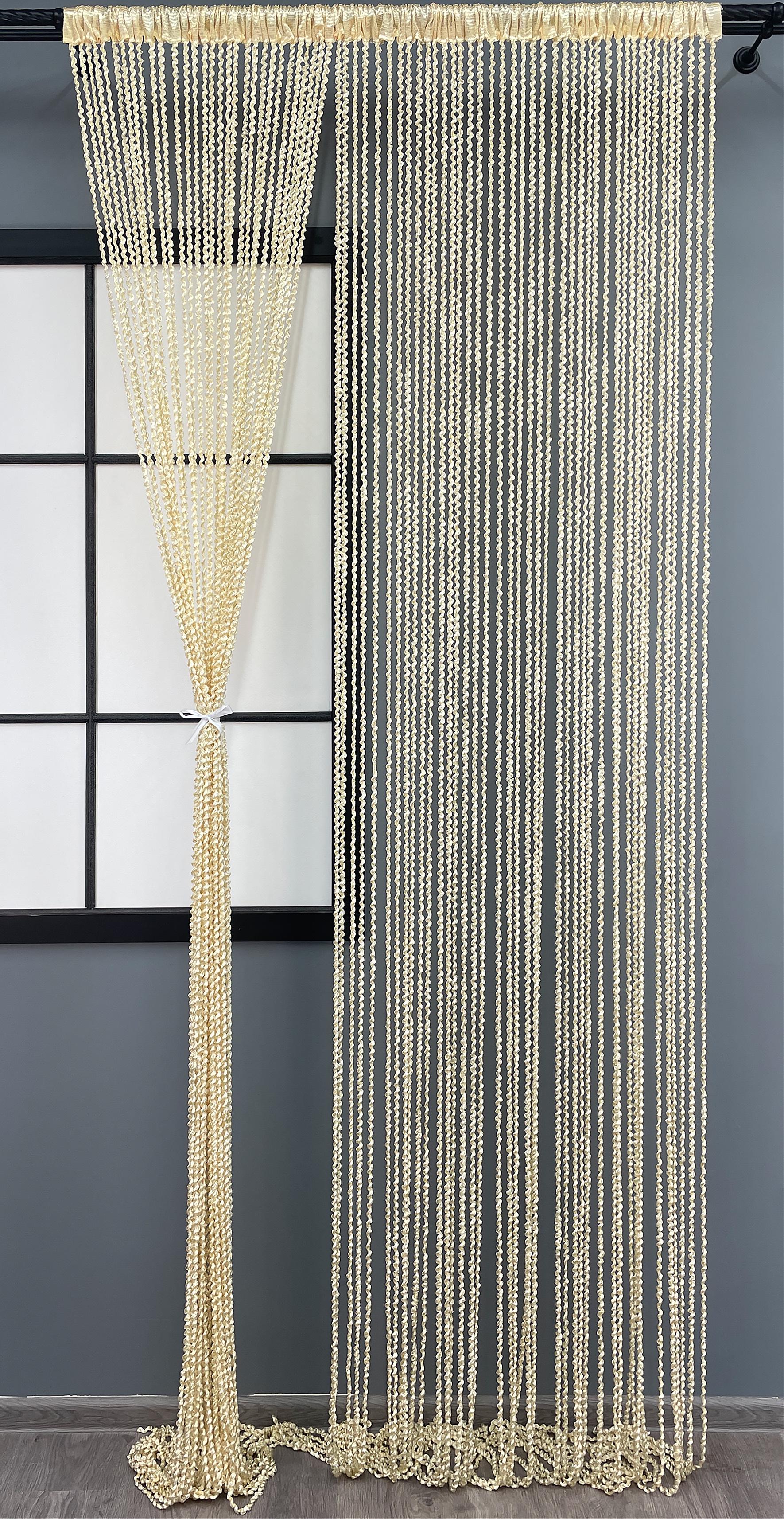 Шторы-нити спираль с люрексом 300х300 см 1 шт. Молочный (61-059)