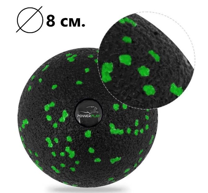 Набор для массажа PowerPlay PP-4094 EPP ролик 30x15 см/2 мяча/резинка 5,5 кг Green (PP_4094_Green) - фото 4