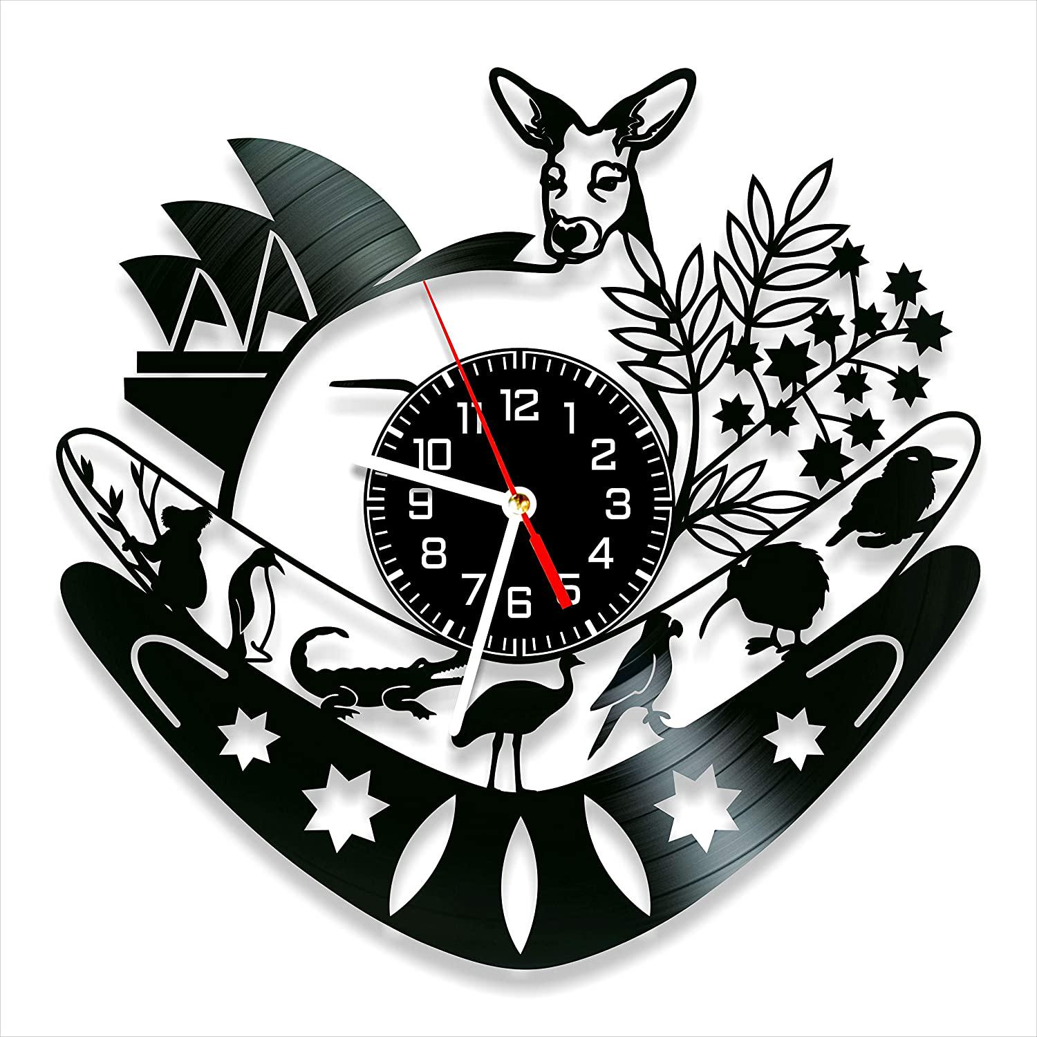 Часы настенные Австралия 2006 из виниловой пластинки