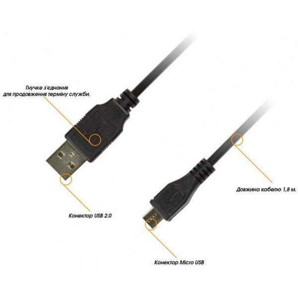 Кабель Piko USB2.0 AM-MicroUSB BM 1 м Black (1283126474088) - фото 2