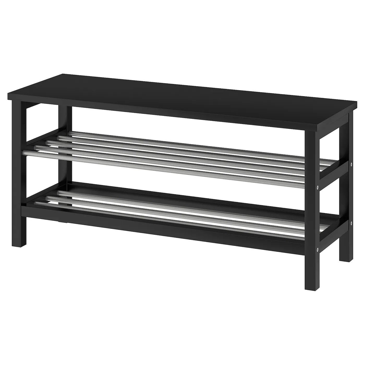 Лавка з полицями для взуття Ikea Tjusig 108х34х50 см Чорний (50152703)