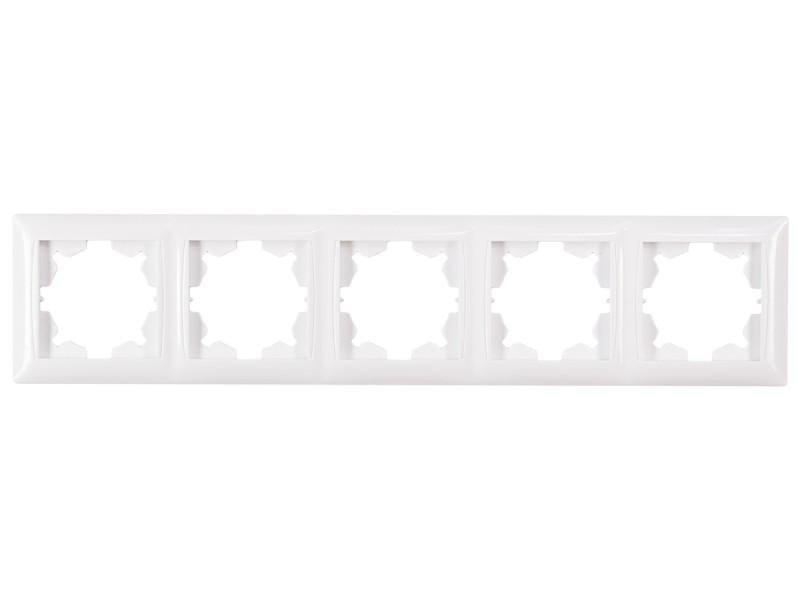 Рамка для розетки Luxel Primera 5-місна горизонтальна Білий (3025)