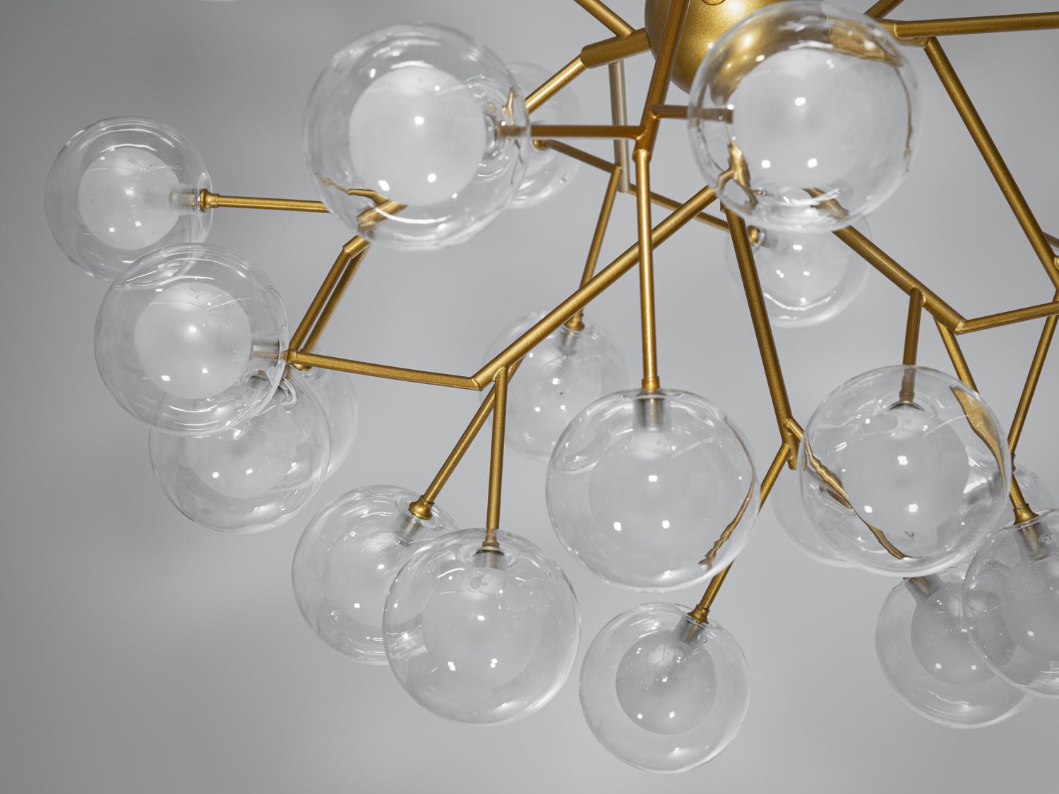 Люстра подвесная Светлячок 36 ламп Золотой сатин (887-36B GD) - фото 3 Люстра подвесная Светлячок 36 ламп Золотой сатин (887-36B GD) - фото 3