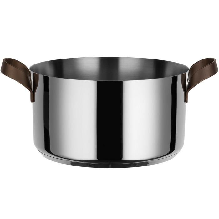 Кастрюля Alessi Edo с двумя ручками 24 см 5 л Металлик