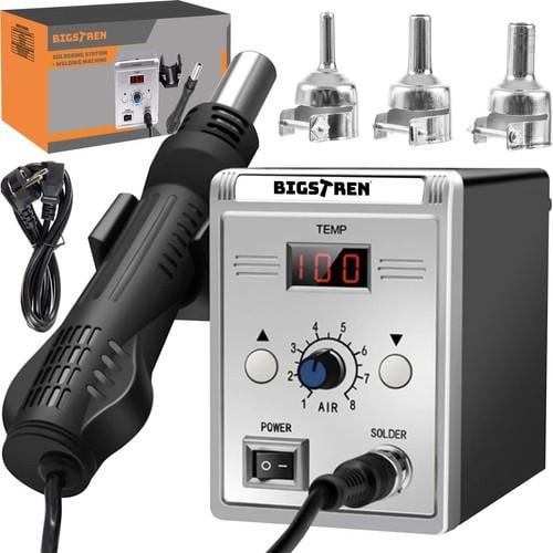 Паяльная станция BIGSTREN 21708 700 Вт термовоздушный 100-500°C с ЖК-дисплеем и насадками (2982695357)