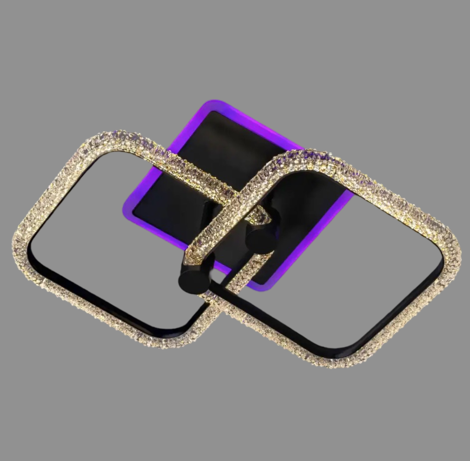 Люстра світлодіодна Svet 48W+12W 3000-6000К Чорний (SC-2117/2C BK PK/BU/PL)