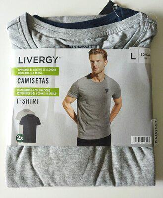 Комплект футболок Livergy 2 шт. L Синій/Сірий