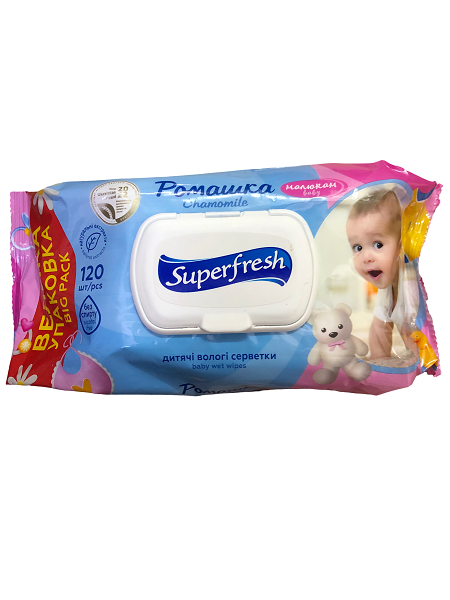 Серветки вологі Superfresh з клапаном 120 шт. (ТС100226)