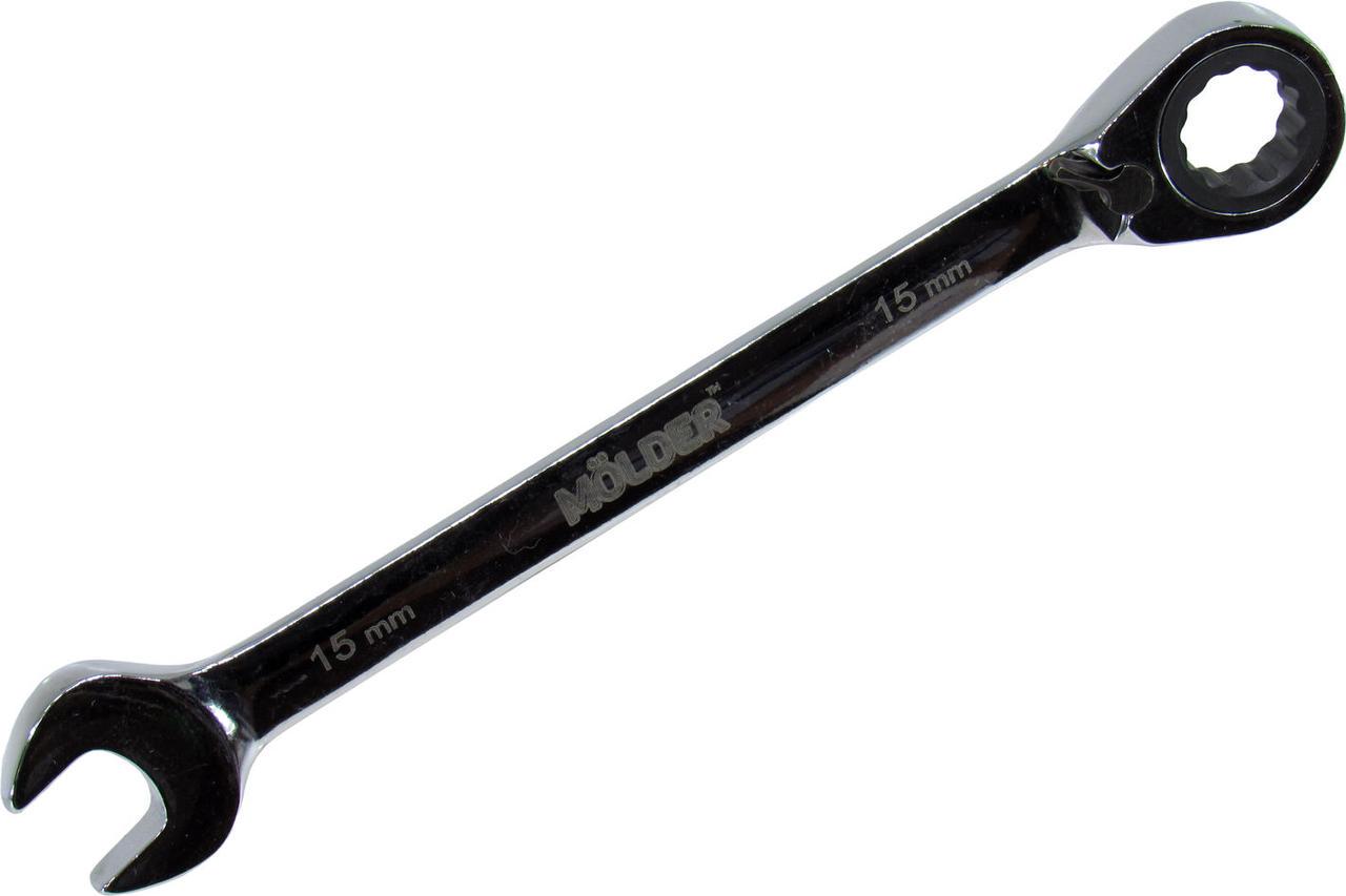 Ключ рожково-накидной Molder Tools с трещоткой и реверсом 15 мм (MT59015)