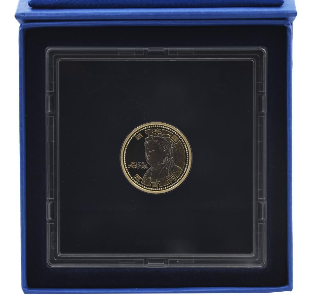 Коллекционная монета Япония 500 иен 2012 биметалл Proof Префектуры Оита в сувенирной упаковке (М21347)