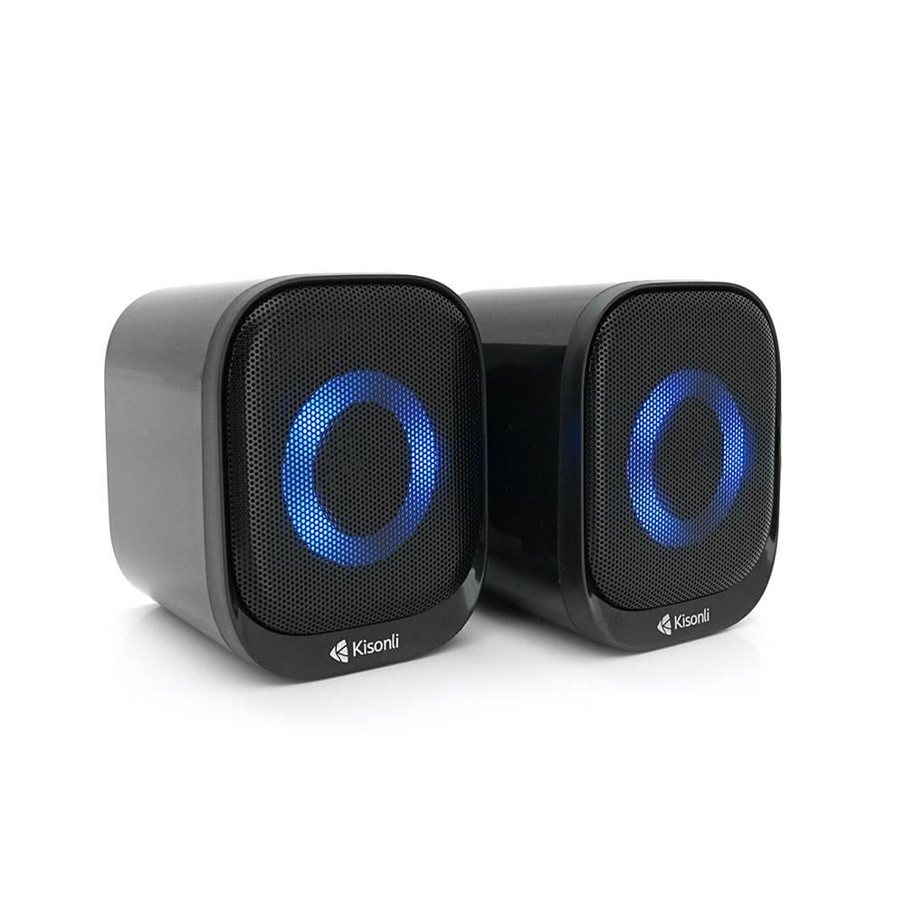 Колонки для ПК і ноутбука Kisonli х3 USB/3,5 мм 2х3W 20Hz-20KHz RGB Black (29202)