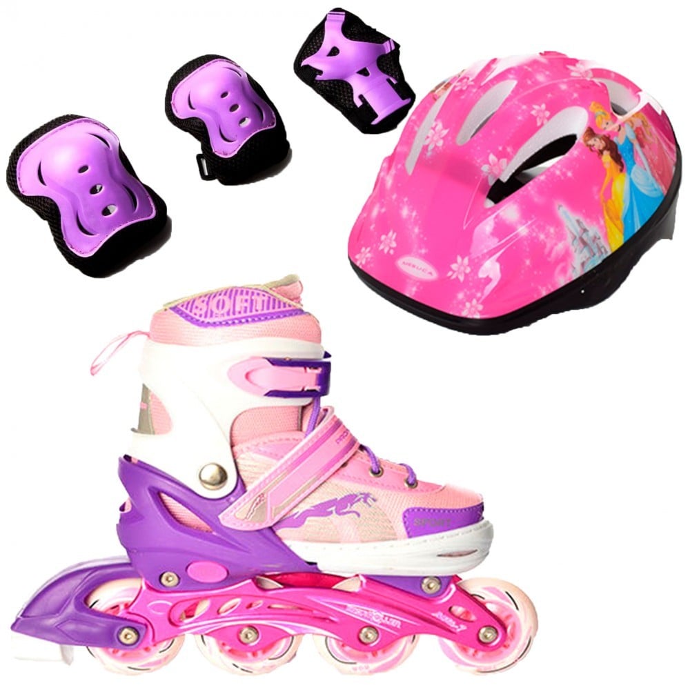 Ролики детские набор Jaguar Combo Disney защита и шлем р, 39-42 Pricess Pink (2T3007E)