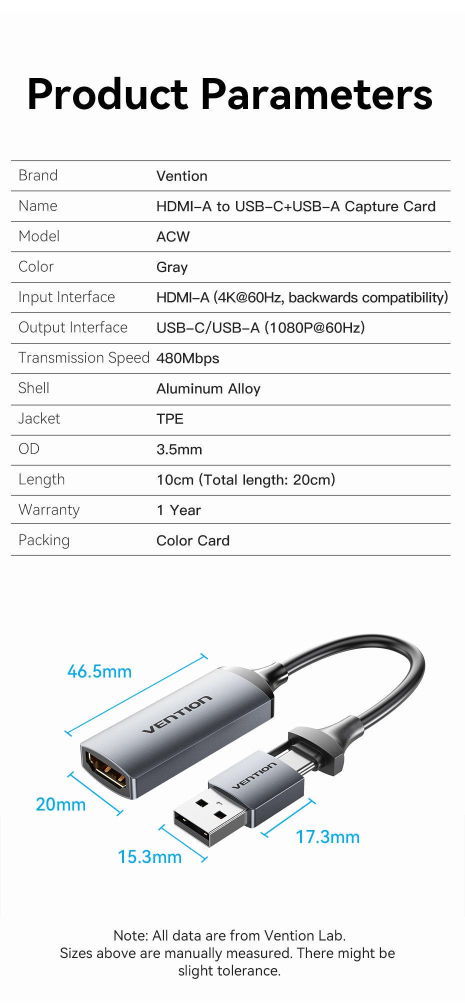 Карта видеозахвата Vention Type-C/USB-HDMI 1080p 60Гц режимы Черный (ACWHA) - фото 9 Карта видеозахвата Vention Type-C/USB-HDMI 1080p 60Гц режимы Черный (ACWHA) - фото 9