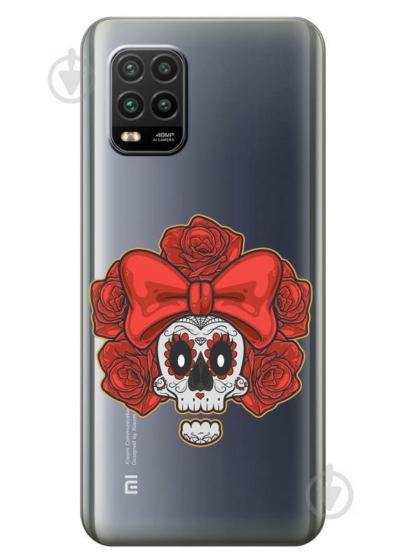 Силиконовый чехол iSwag для Xiaomi Mi 10 Lite Готический череп (KS2279)