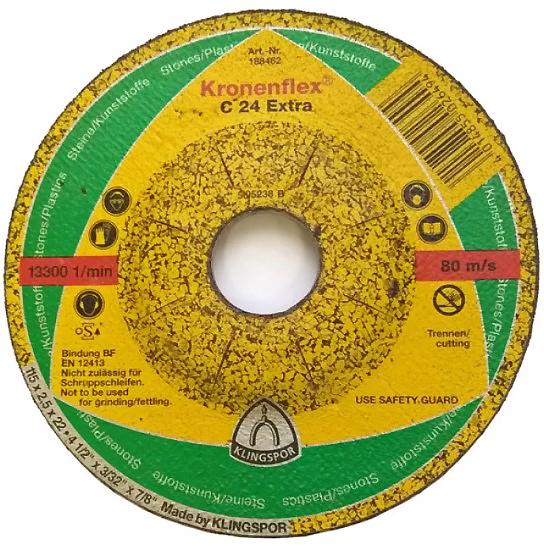 Отрезной диск Klingspor Kronenflex С24 Extra выпуклый по бетону 115х2,5х22,23 мм (21072)