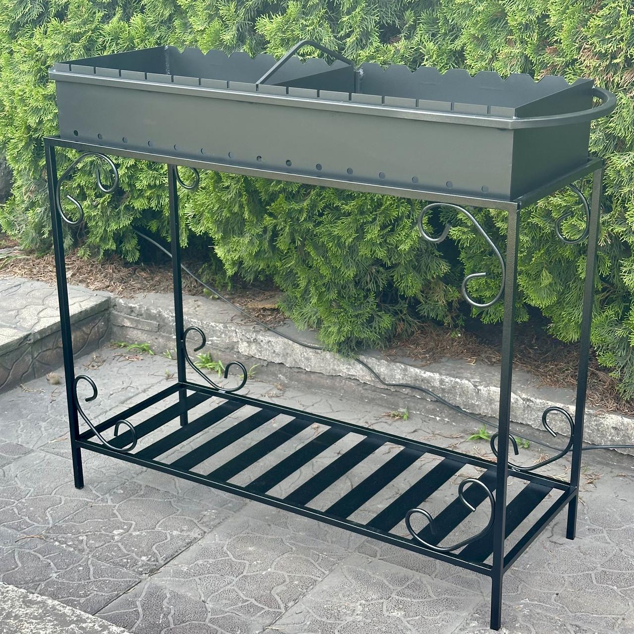 Мангал Metalzavod Гефест на 15 шампурів 3 мм на дровниці 116х39,5х94,5 см (MD15-3) - фото 2