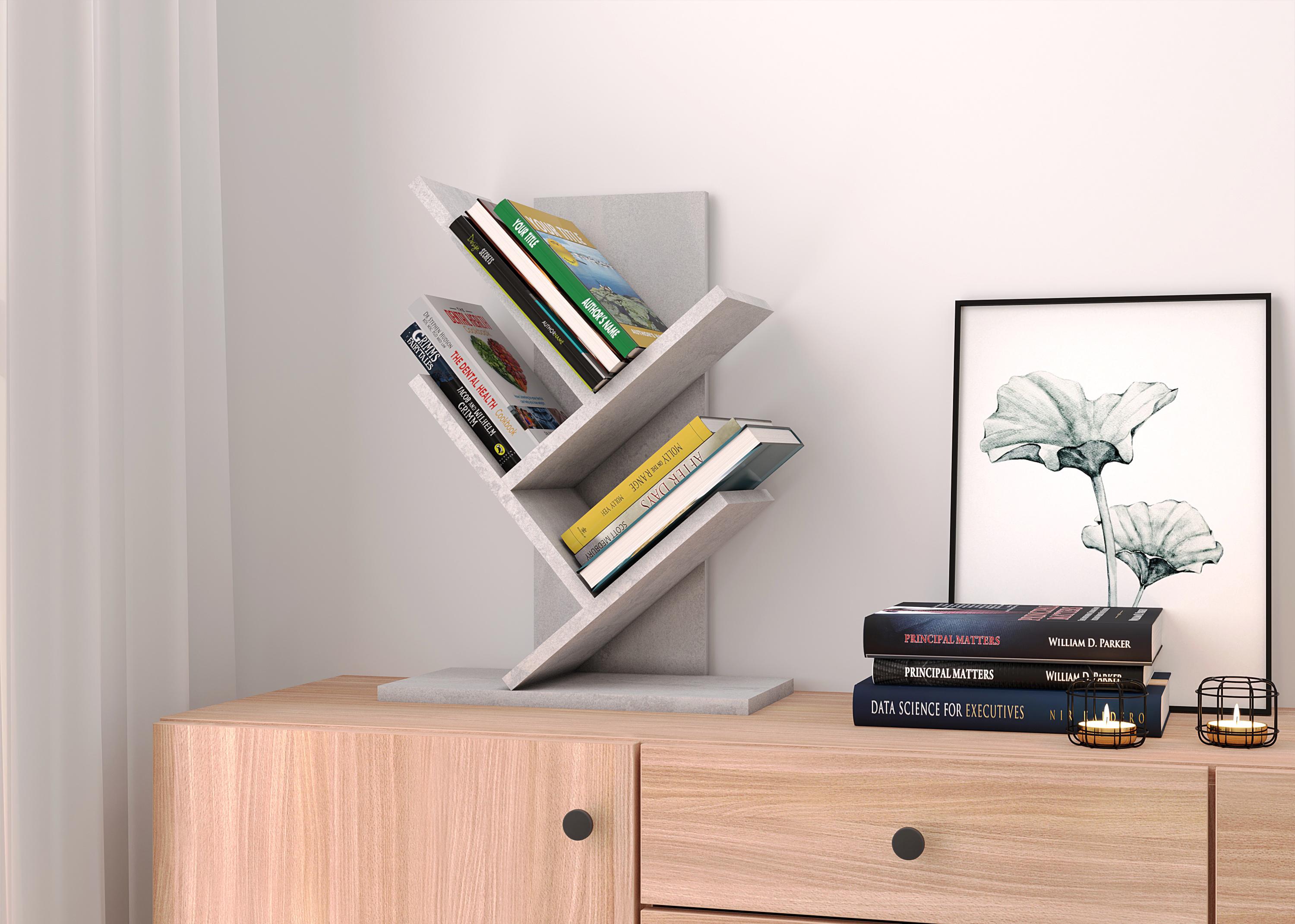 Полка книжная фигурная P-36 400x216x570 мм Бетон