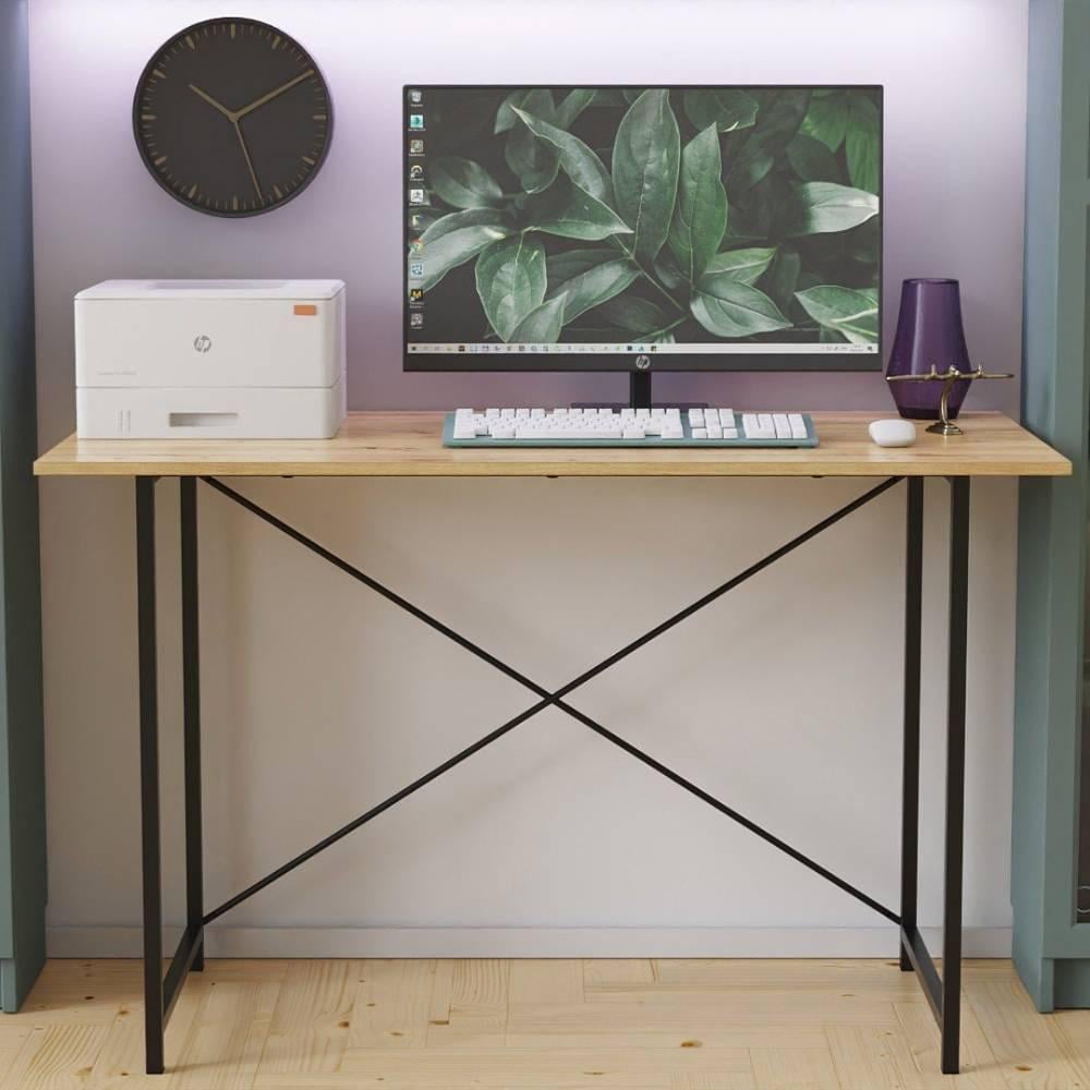 Письменный стол Ferrum-decor Line Лайт металл/ДСП 16 мм 750x1000x500 мм Черный/Дуб Артизан (FRD-104841)