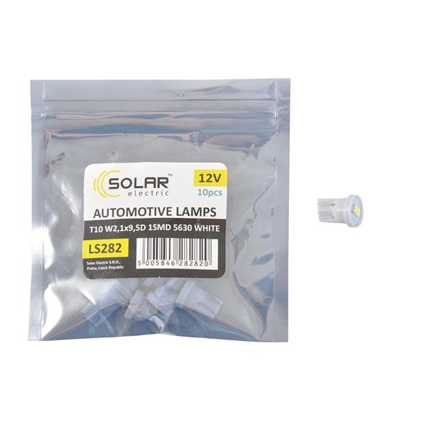 Автолампа LED Solar 12V T10 W2,1x9,5d 1SMD 5630 white 10 шт. (LS282_P)