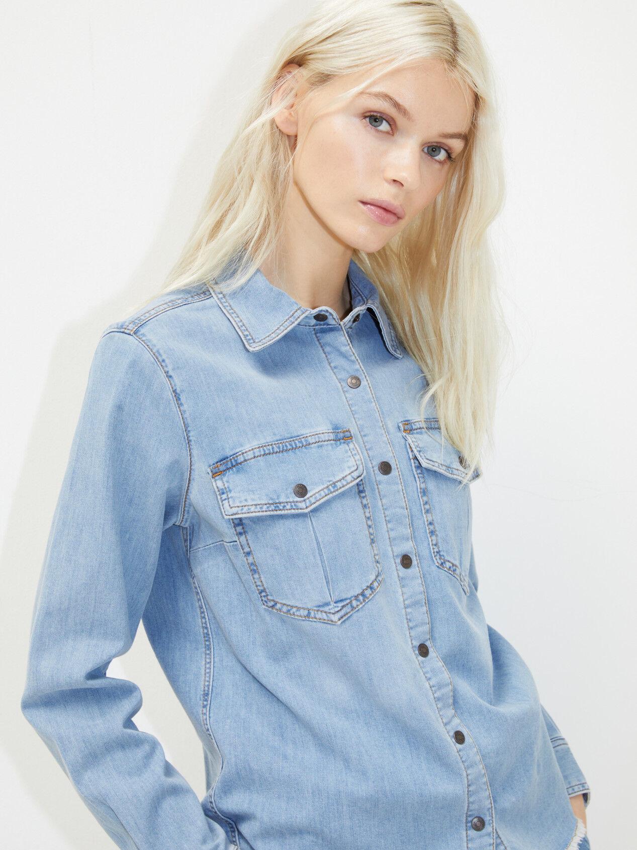 Рубашка женская Sisley 52tplq00q S Черный - фото 5