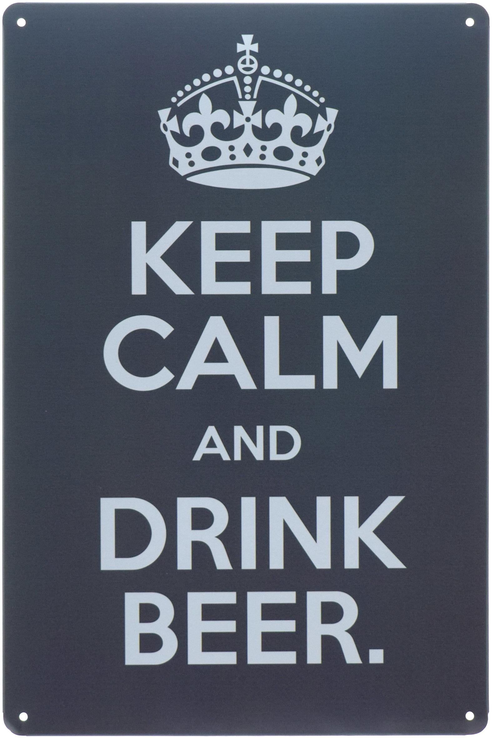 Табличка металлическая Сохраняй Спокойствие И Пей Пиво 20x30 см