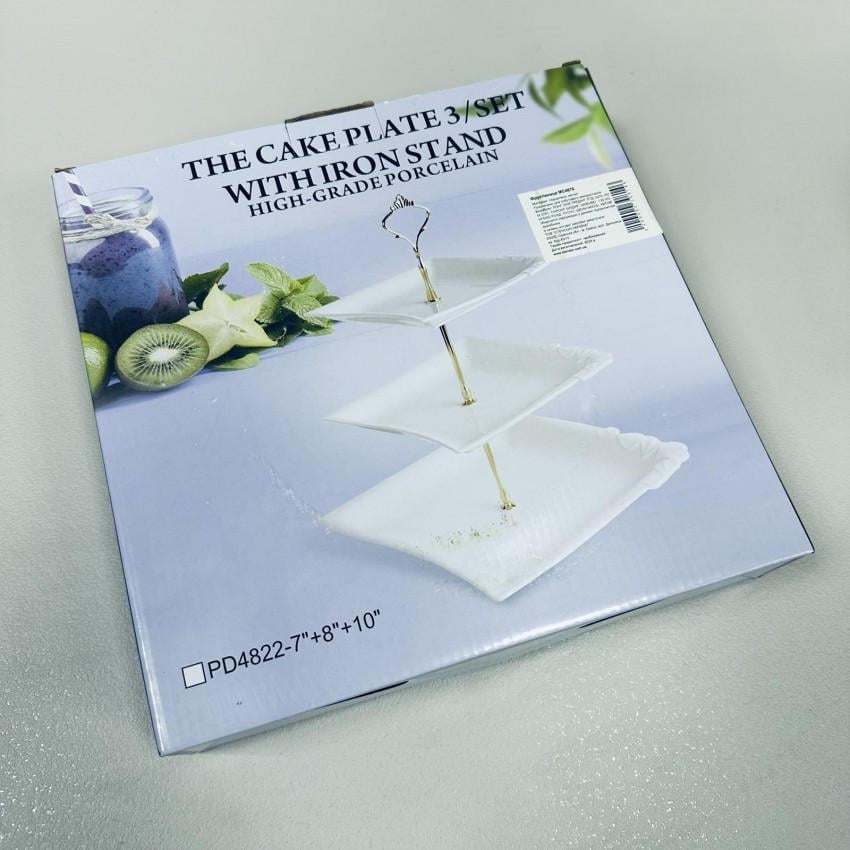 Фруктовниця порцелянова Stenson MC-4876 3-х ярусна 37 см (2529117472) - фото 3 Фруктовниця порцелянова Stenson MC-4876 3-х ярусна 37 см (2529117472) - фото 3