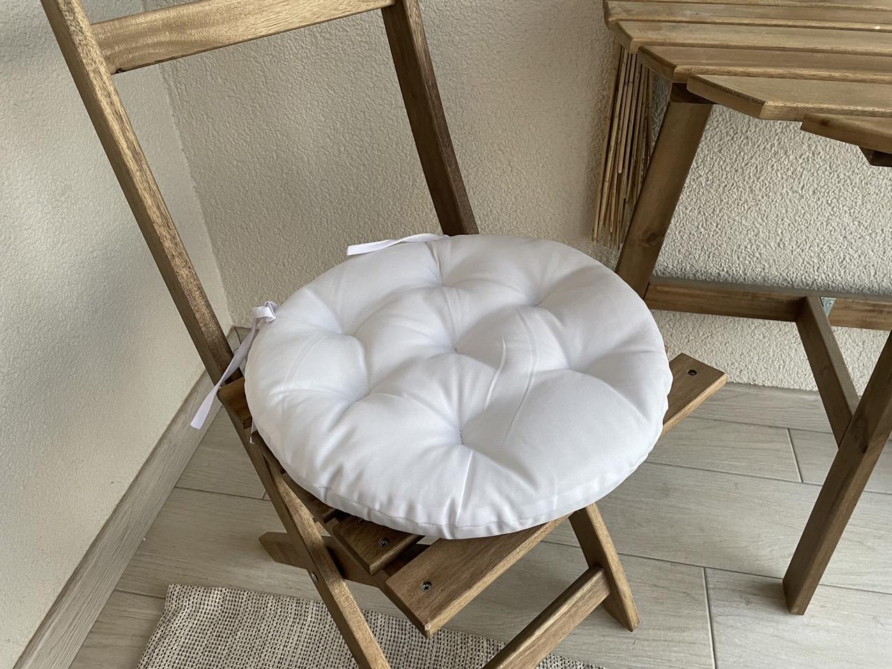 Подушка на стул с завязками круглая Color 40х40х5 см Белый - фото 1