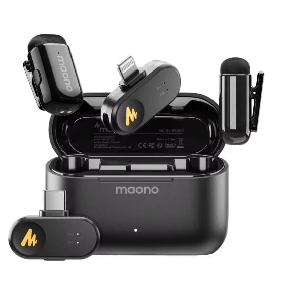 Микрофон беспроводной петличный Maono T1 mini с функцией шумоподавлением Черный