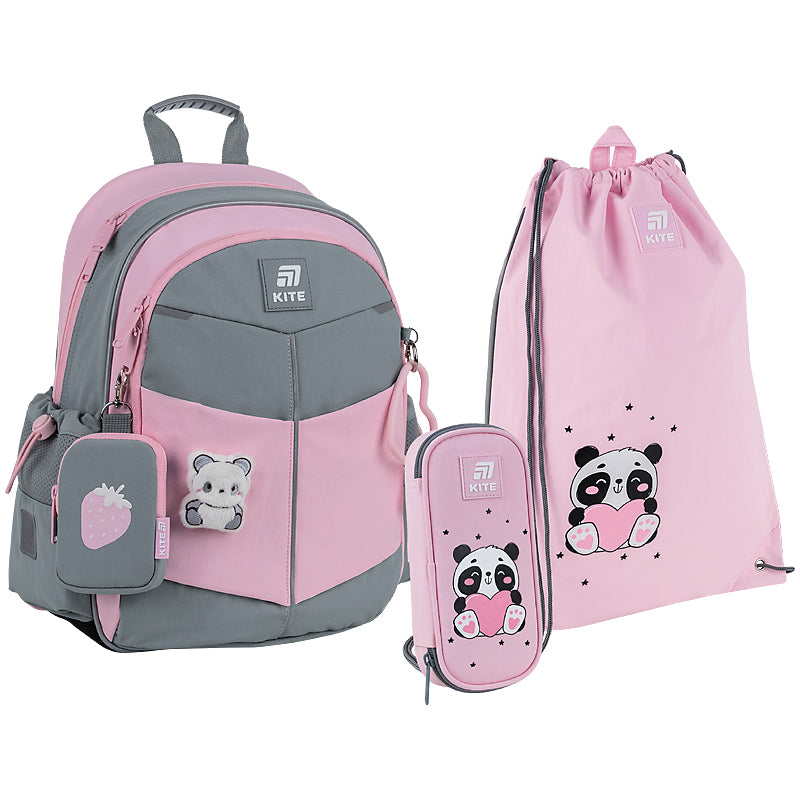 Школьный набор KITE Education Panda SET_K25-771S-1 рюкзак/пенал/сумка (4063276262820)
