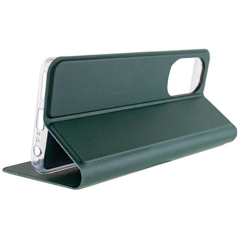 Противоударный кожаный чехол книжка GETMAN Elegant (PU) для Xiaomi Redmi 13C / Poco C65 Зеленый - фото 5 Противоударный кожаный чехол книжка GETMAN Elegant (PU) для Xiaomi Redmi 13C / Poco C65 Зеленый - фото 5